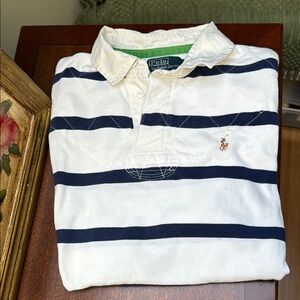Polo by Ralph Lauren White and Blue Striped Polo Shirt